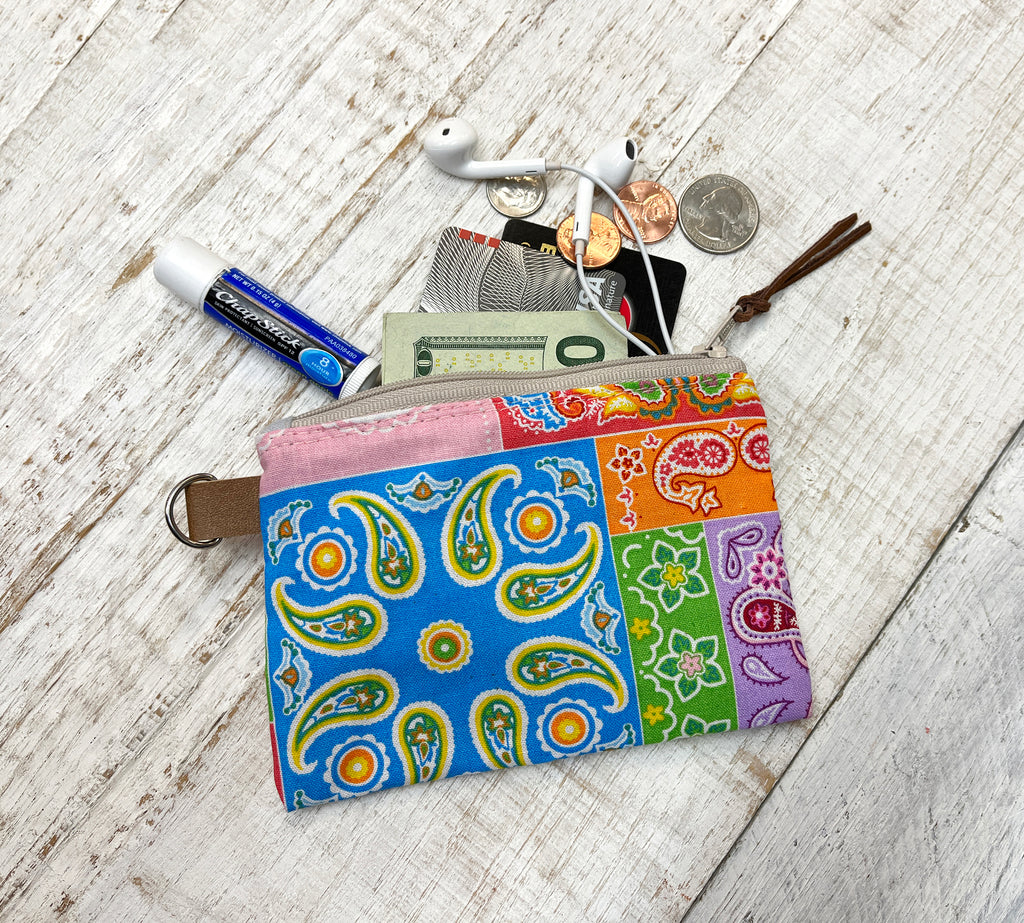Fabric zipper bag, Coin purse, Makeup bag, Travel zipper bag