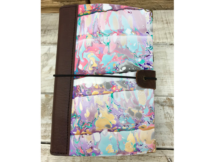 handmade marbled journal with 3 refillable journal, marbled notebooks, - OakPo Paper Co.