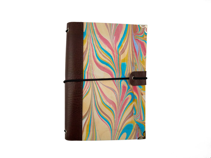 5.5''x8.25'' Hand-marbled traveler's notebook, Journal - OakPo Paper Co.
