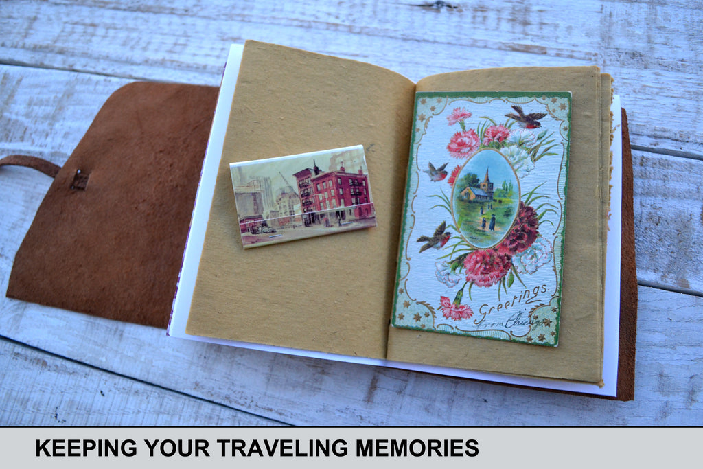 5x7 Brown Leather Journal, Hand-Marbled cover notebooks, Distressed Leather Notebook. Personalized journal - OakPo Paper Co.