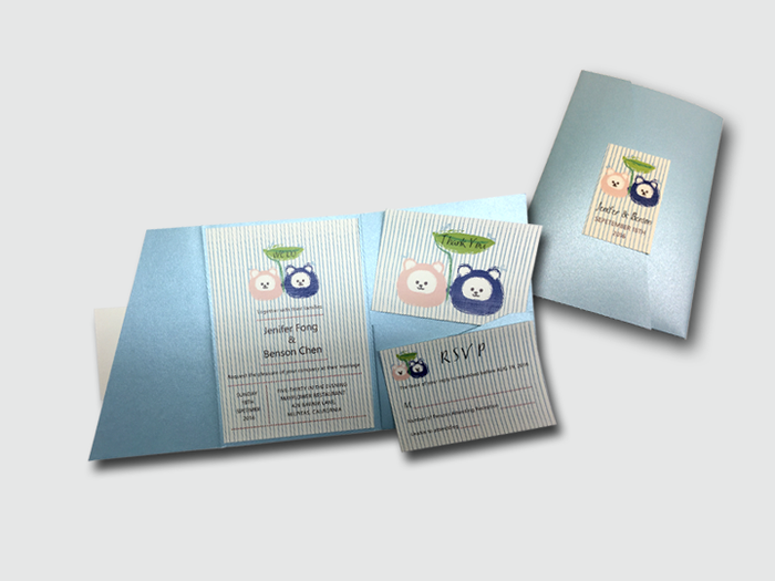 Love Bears Wedding Invitation Card # B4 - OakPo Paper Co.