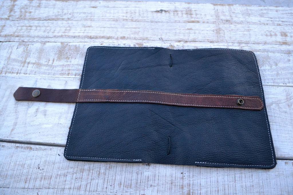 Leather Pocket Journal,  4 marbled cover notebooks - OakPo Paper Co.