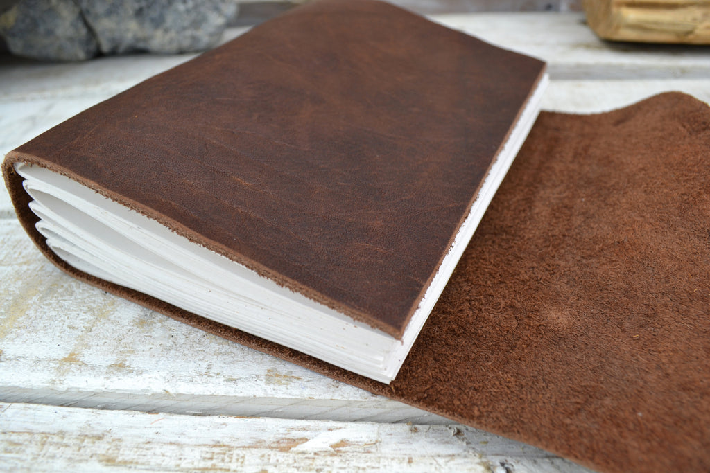 Leather Journal (5.5''x7.5''), Personalized Leather Journal - OakPo Paper Co.