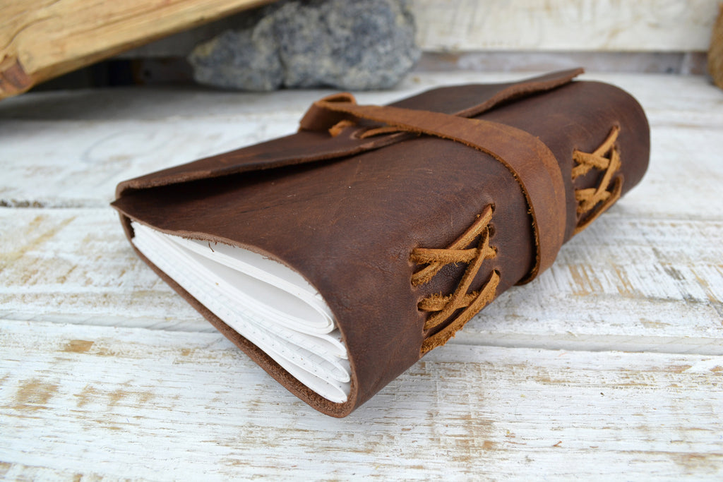 Leather Journal (5.5''x7.5''), Personalized Leather Journal - OakPo Paper Co.