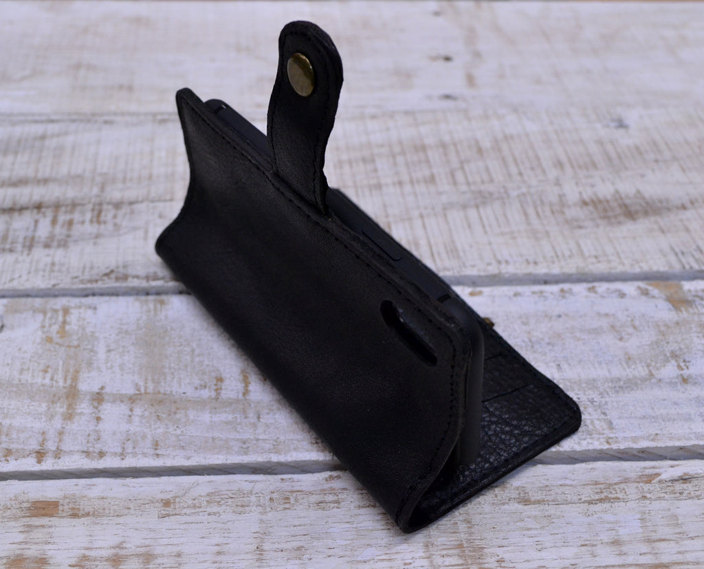 Leather iPhone XS / X Case, Leather Phone Wallet Case - OakPo Paper Co.
