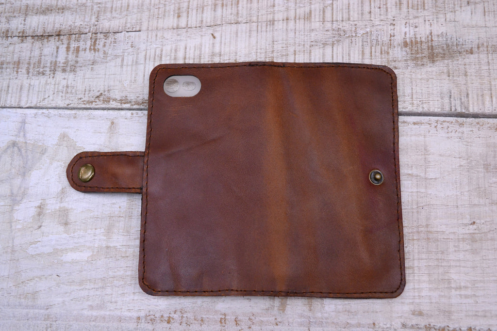 iPhone 8, iPhone 7, iPhone Wallet, iPhone Case, iPhone Case, iPhone Cover, Distressed Leather Case - OakPo Paper Co.
