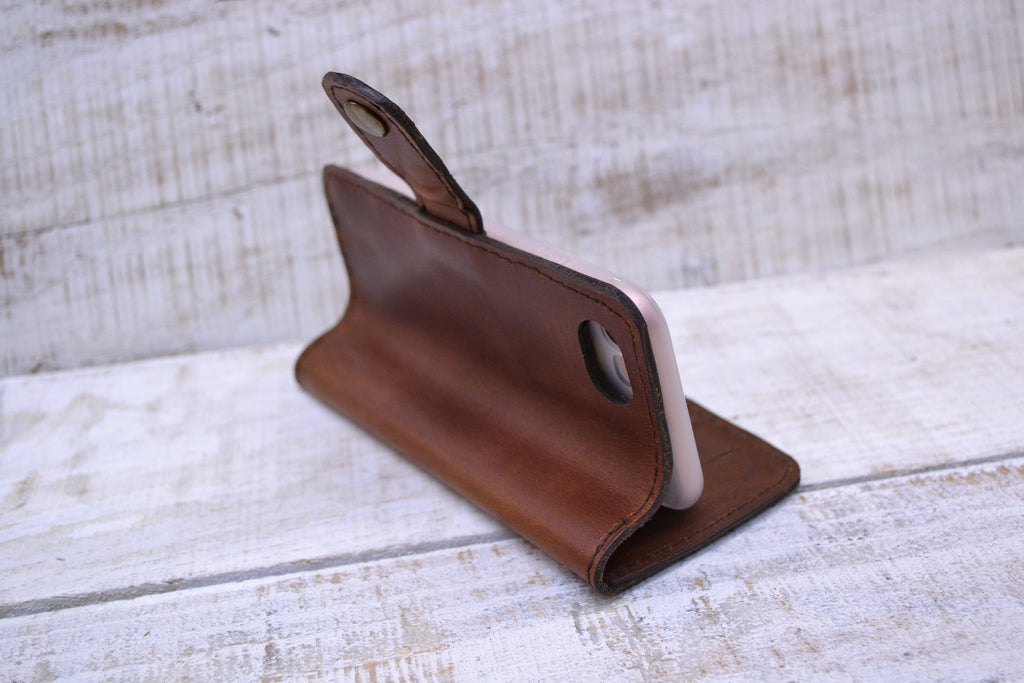 iPhone 8, iPhone 7, iPhone Wallet, iPhone Case, iPhone Case, iPhone Cover, Distressed Leather Case - OakPo Paper Co.