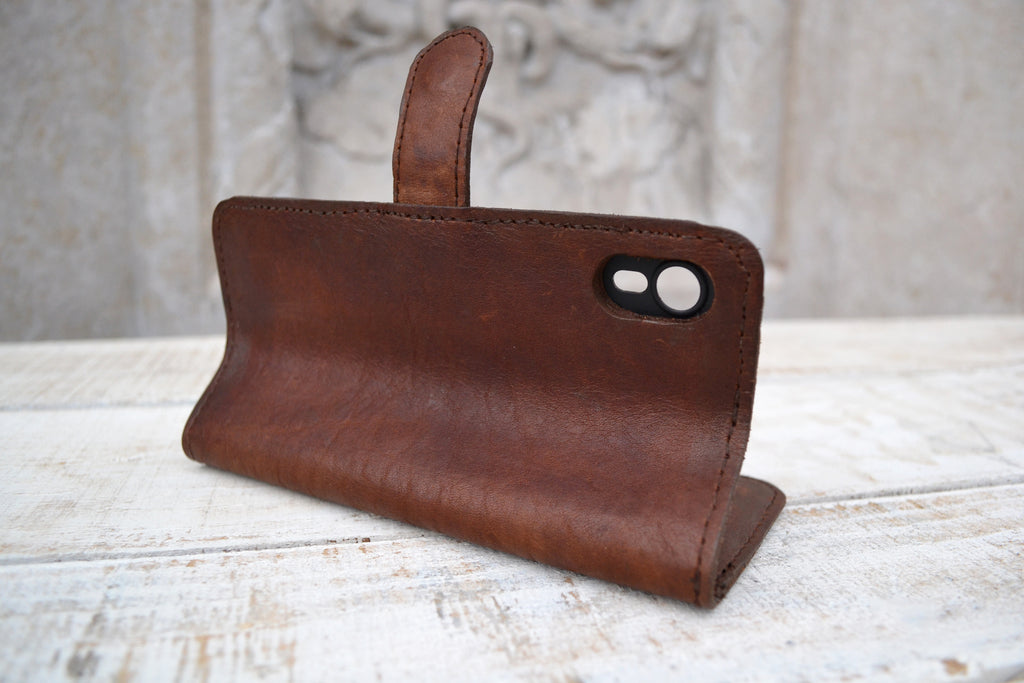 Handmade iPhone XR wallet case - OakPo Paper Co.