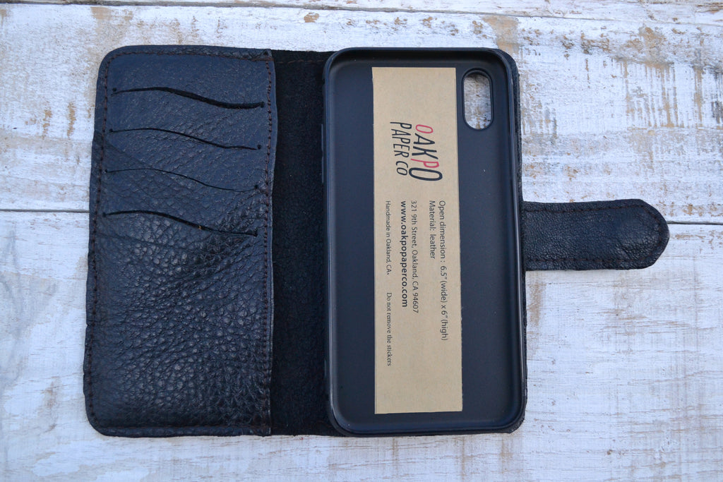 iPhone X / XS case, Leather phone case - OakPo Paper Co.