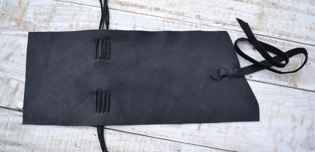 Hand-Marbled cover notebooks, Black Distressed Leather Notebook, Personalized notebook - OakPo Paper Co.