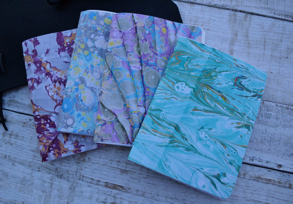 Black Distressed Leather Notebook. - OakPo Paper Co.