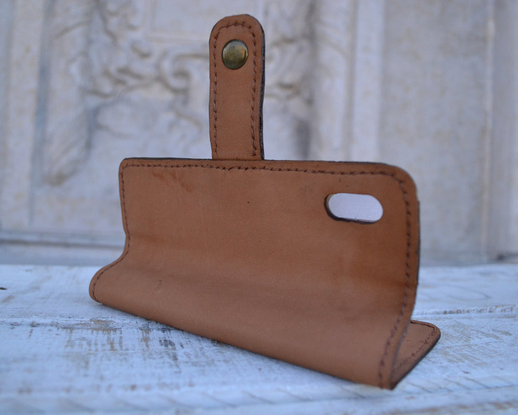 Sheep Leather iPhone X/XS wallet case - OakPo Paper Co.