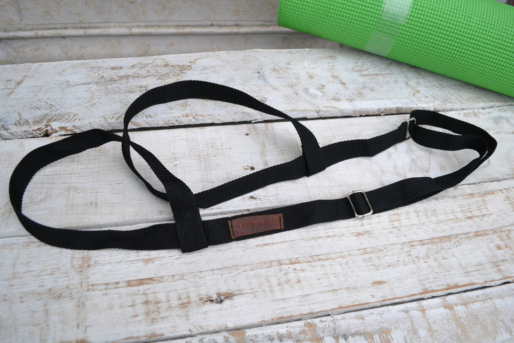 Yoga Mat Strap, Adjustable Yoga Mat Carrier with silver buckle - OakPo Paper Co.