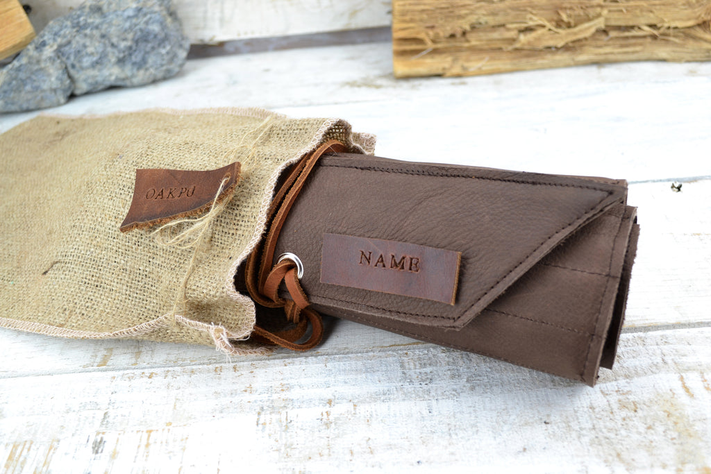 Artist Roll, Leather Pencil Roll, Personalized Pencil Roll - OakPo Paper Co.