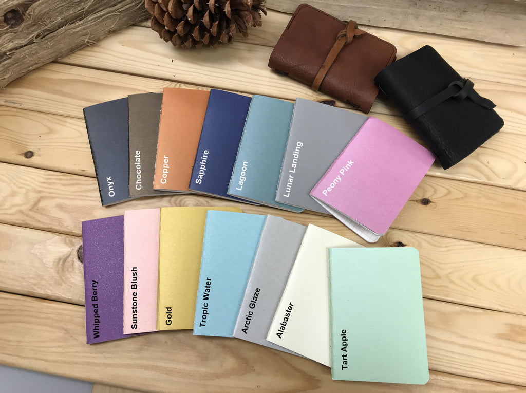 Recycled Leather Passport Holder+2 Pocket size notebooks - OakPo Paper Co.