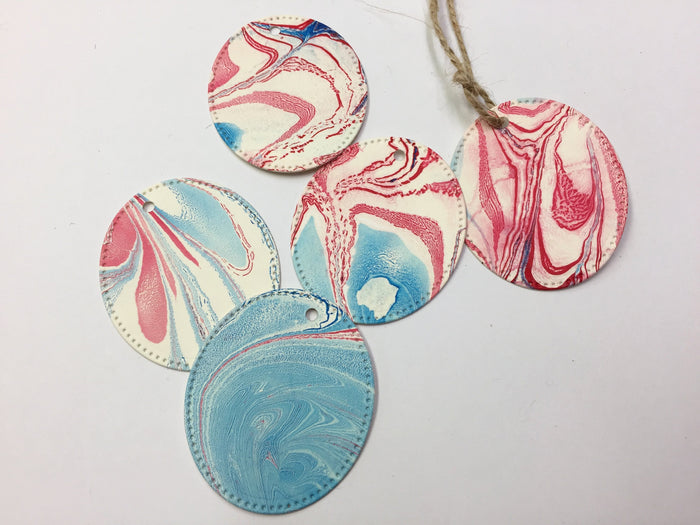 Red White & Blue Oval Gift Tags With Twine - OakPo Paper Co.