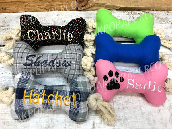 Dog Toy. Personalized Pet Toy With Embroidered Name. Durable Dog
