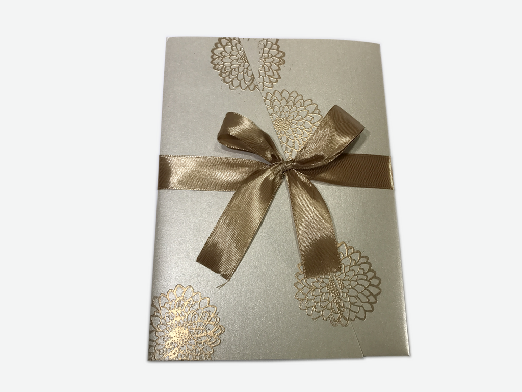 Goldern Pattern Flower Wedding Invitation Card - # B9 - OakPo Paper Co.