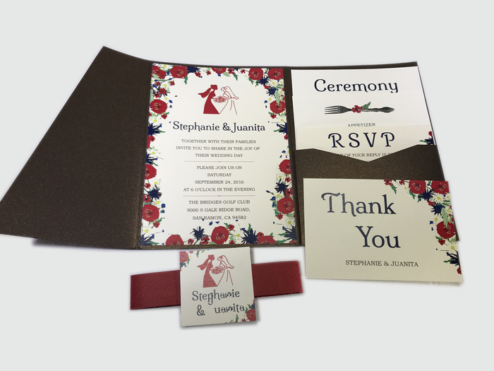 Tribade Wedding Invitation Card - # A7 - OakPo Paper Co.