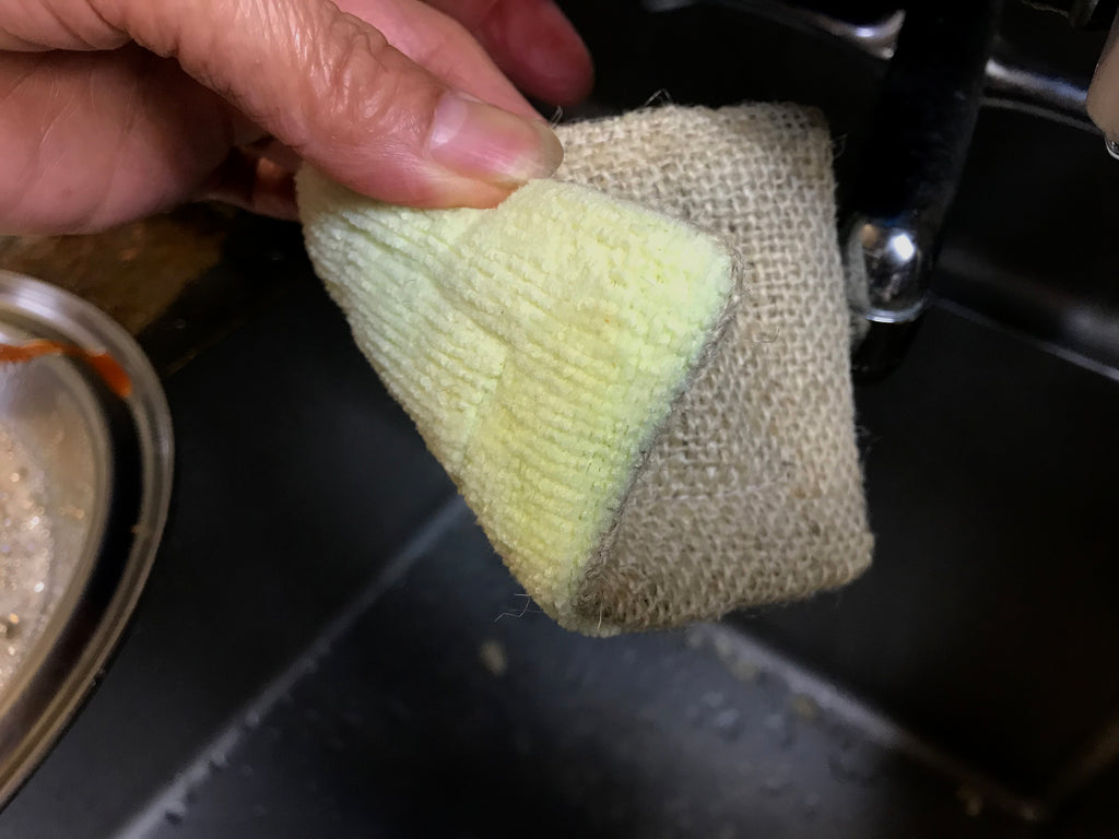 Reusable Kitchen Scrubber, Loofah Gourd/ Burlap /Terry Cloth, Zero Waste Sponge