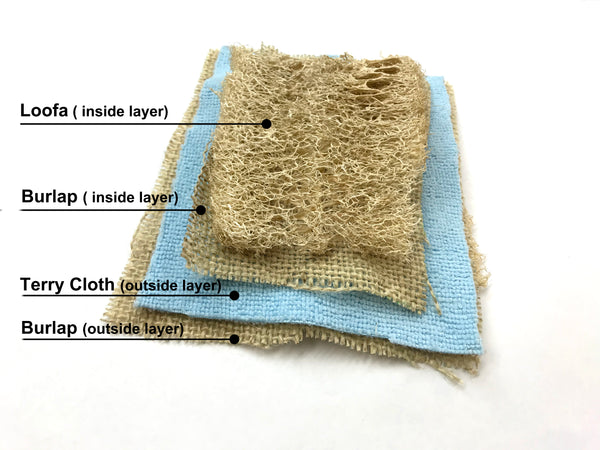 Home & Living :: Cleaning & Laundry :: Cleaning Supplies :: Un-Sponge Eco  Friendly Washable Reusable Natural Handmade Sustainable Dish Sponge Wash  Pad Cloth Burlap Scrubbie Cotton Cream White