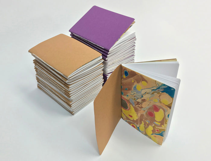 3.5''x5'' Pocket Notebooks, Whipped Berry/Kraft /White cover - OakPo Paper Co.