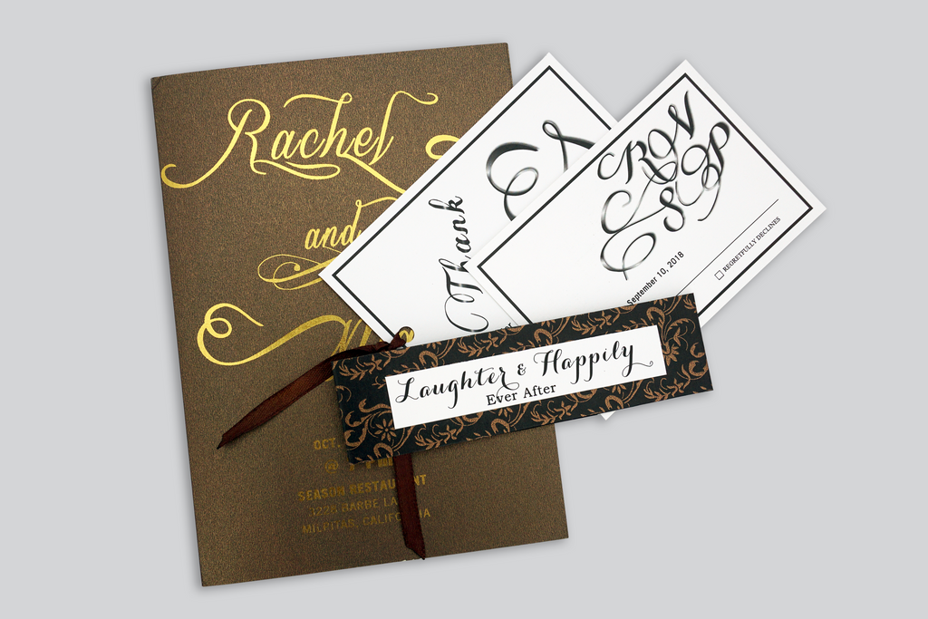 Maple Autumn Foil Wedding Invitation - OakPo Paper Co.