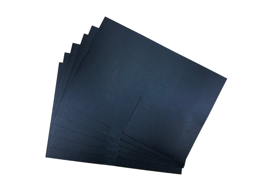 Navy Blue -- Acutie Trifold Pocket Invitations (5 1/8'' × 7 1/4'') - OakPo Paper Co.