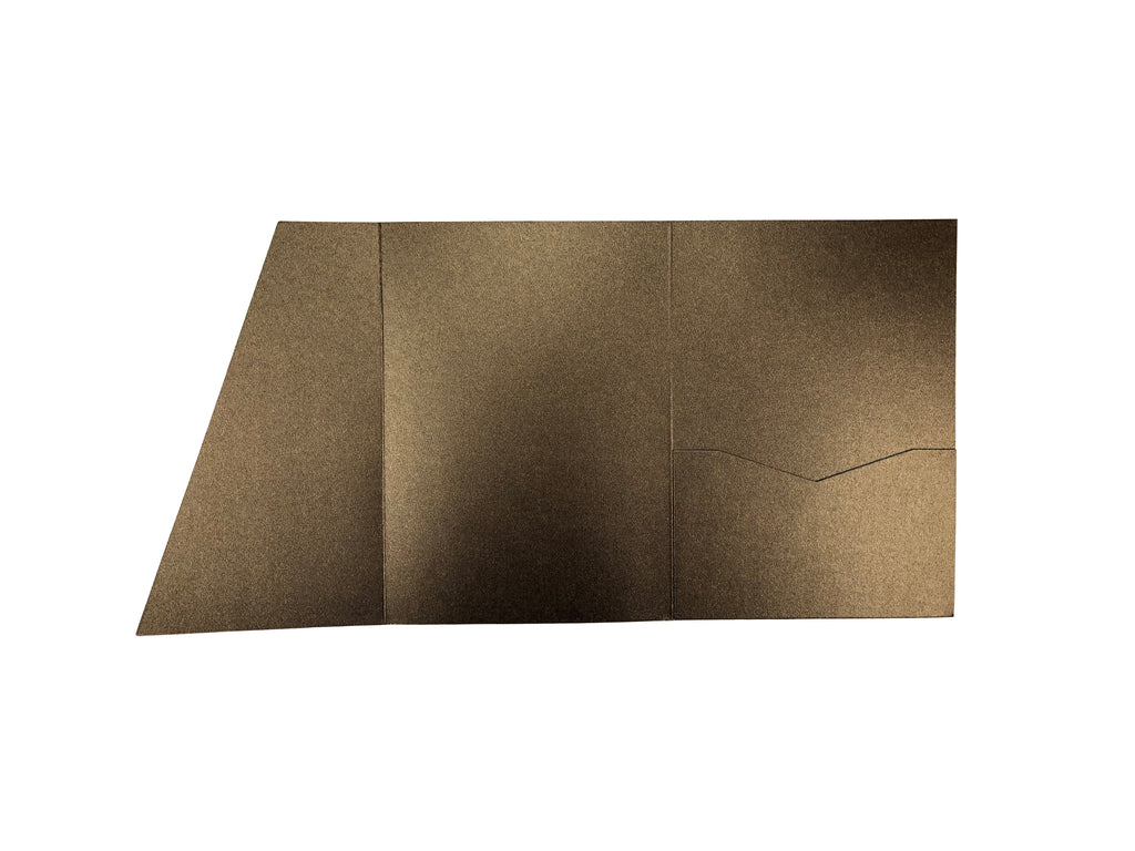 Chocolate-- Acutie Trifold Pocket Invitations Cards (5 1/8'' × 7 1/4'') - OakPo Paper Co.