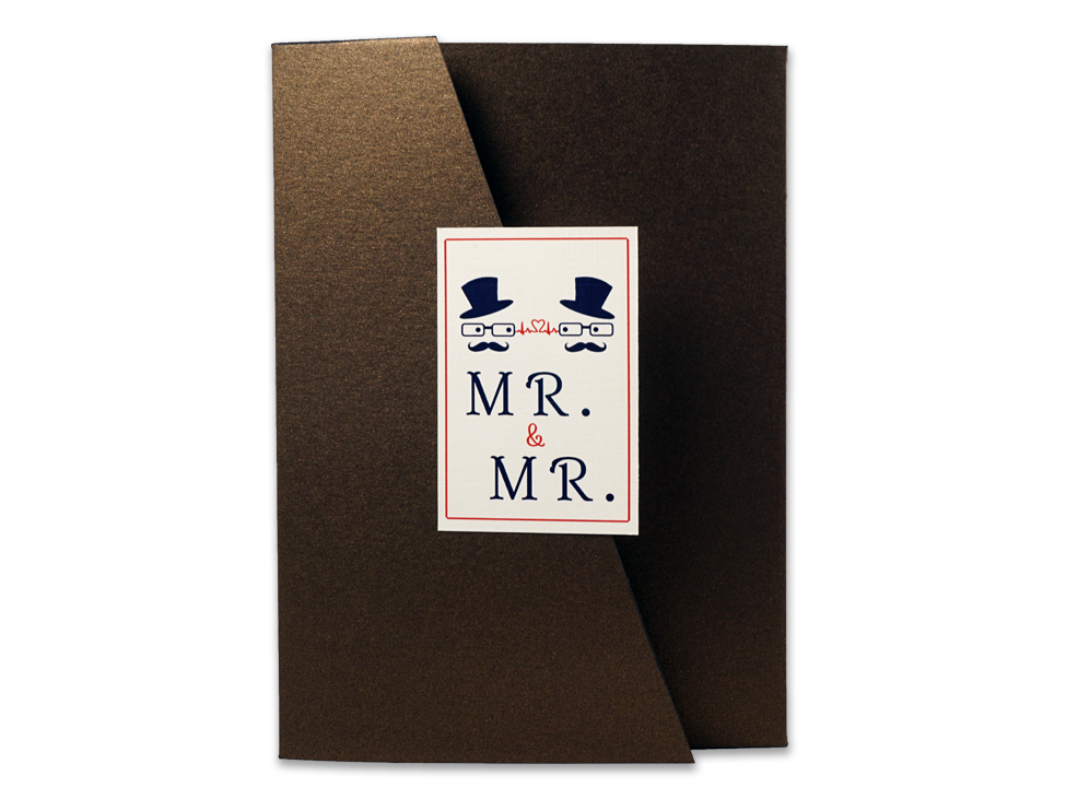 Trifold LGBTQ Waves Wedding Invitation Card - # A2 - OakPo Paper Co.