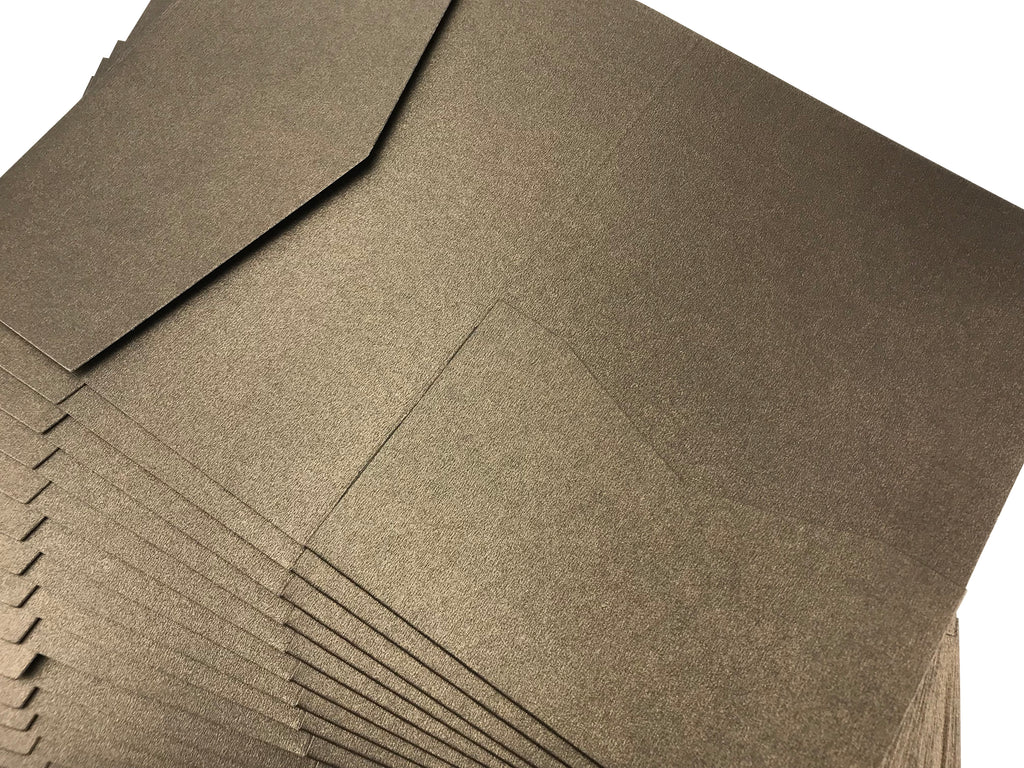 Chocolate --Pocket Invitations Style B (5 1/8 × 7 1/4) - OakPo Paper Co.