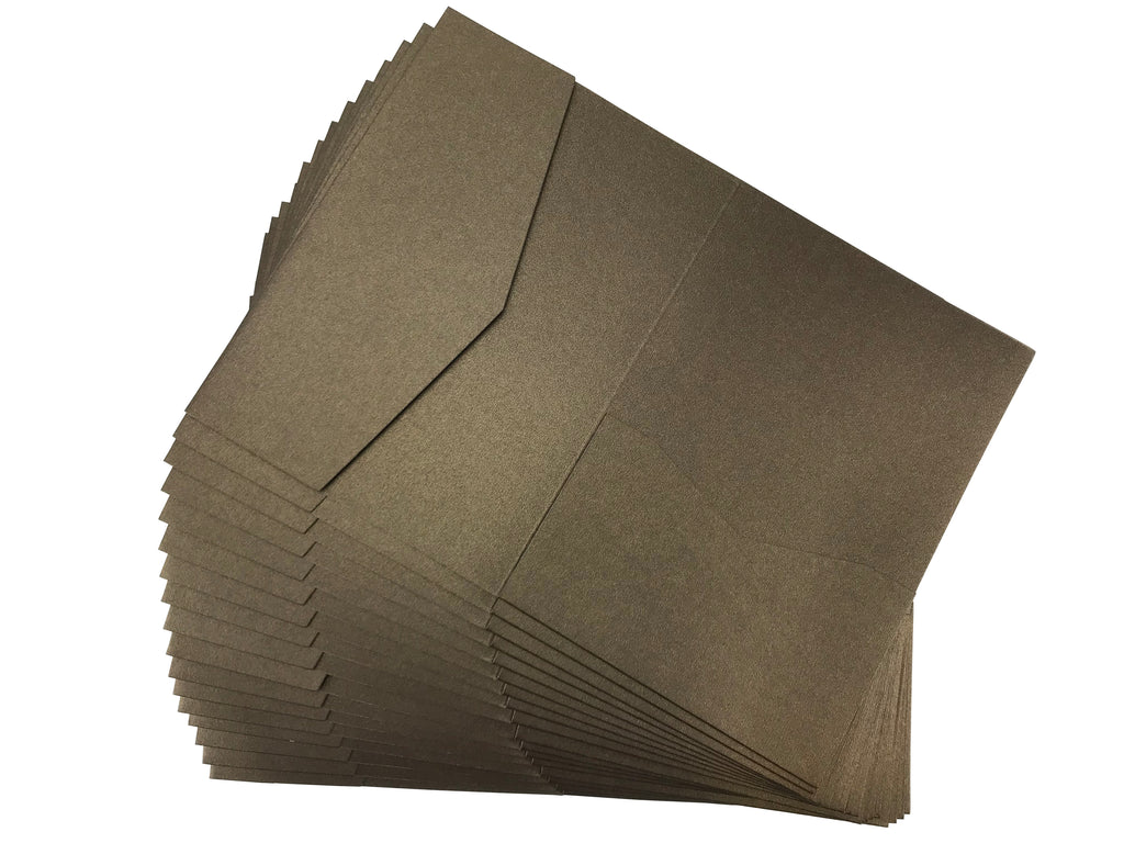 Chocolate --Pocket Invitations Style B (5 1/8 × 7 1/4) - OakPo Paper Co.