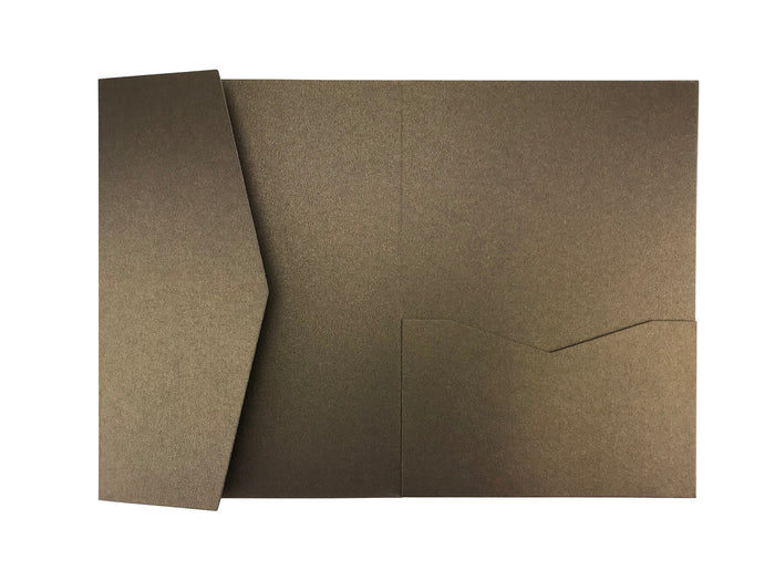Chocolate --Pocket Invitations Style B (5 1/8 × 7 1/4) - OakPo Paper Co.