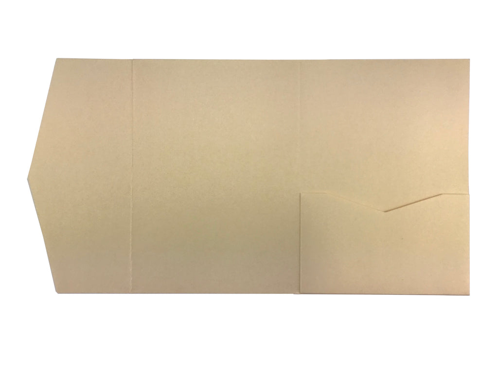 Champagne-- Pocket Invitations style B (5 1/8 × 7 1/4) - OakPo Paper Co.