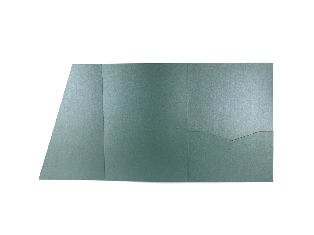 Lagoon -- Acutie Trifold Pocket Invitations (5 1/8'' × 7 1/4'') - OakPo Paper Co.