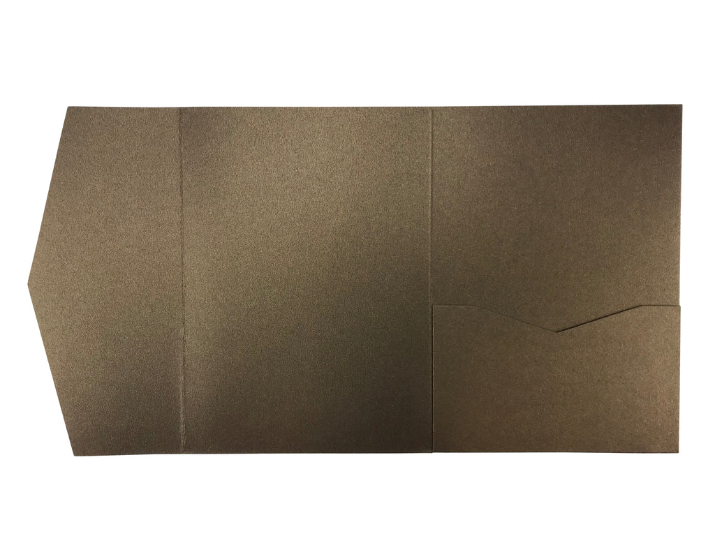Chocolate --Pocket Invitations Style B (5 1/8 × 7 1/4) - OakPo Paper Co.