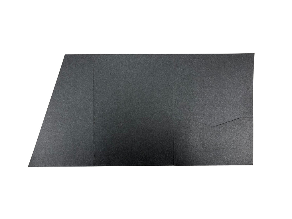 ONYX-- ACUTIE TRIFOLD POCKET INVITATIONS (5 1/8'' × 7 1/4'') - OakPo Paper Co.