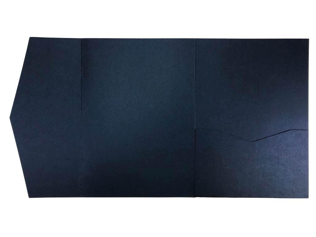 Navy Blue -- Pocket Invitations Style B (5 1/8 × 7 1/4) - OakPo Paper Co.