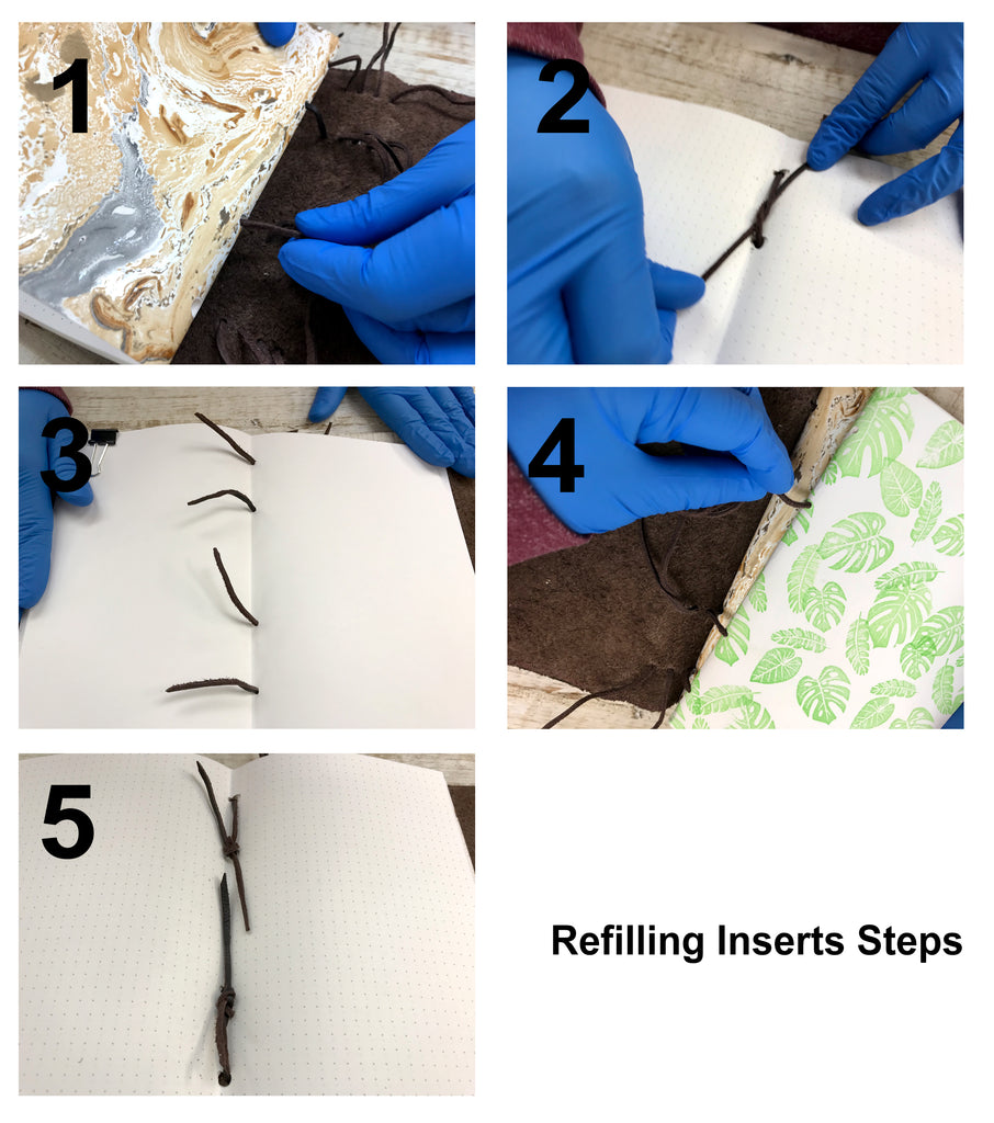 5.5x8 Recycled Handmade Dark Brown Leather Journal - OakPo Paper Co.