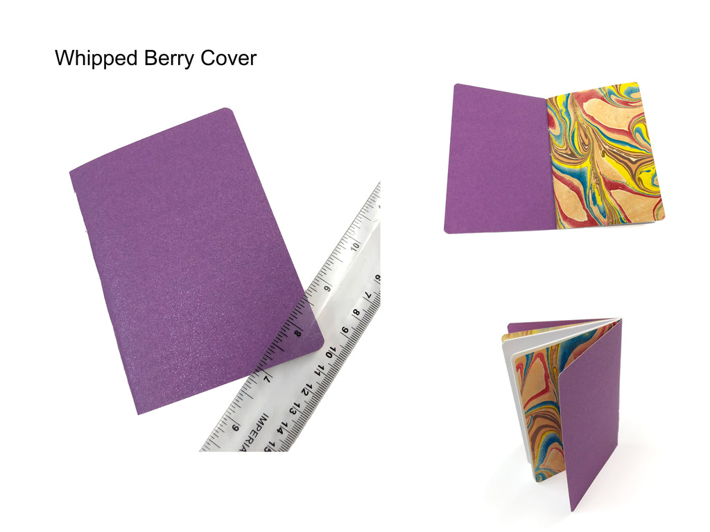 3.5''x5'' Kraft/ White/ Whipped Berry Handmade Notebooks - OakPo Paper Co.
