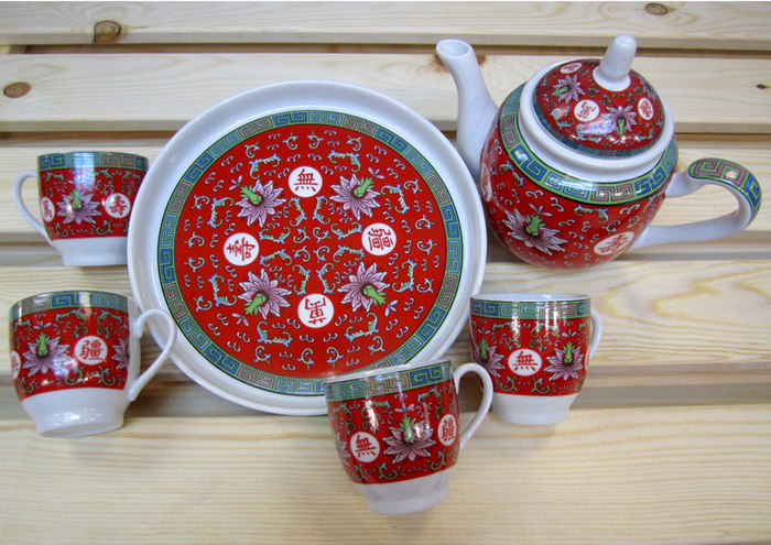 Wanshouwujiang tea set - OakPo Paper Co.