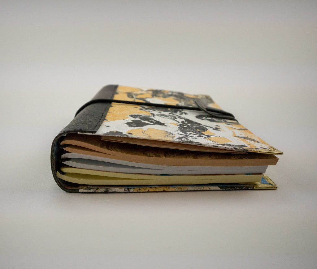 5.5''x8.25'' Hand-marbled traveler's notebook - OakPo Paper Co.