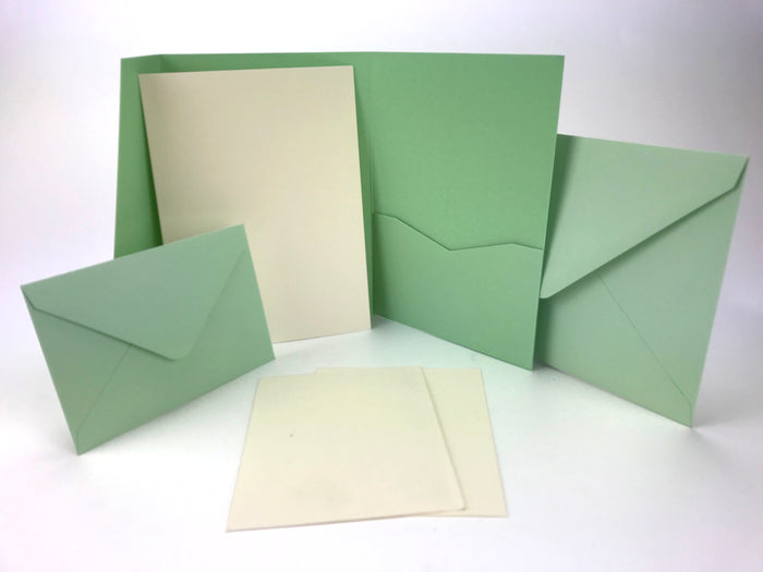 POCKET INVITATIONS SLANTED STYLE (5 1/8 × 7 1/4)--Tart apple--25 pieces - OakPo Paper Co.