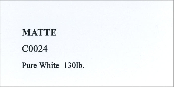 Pure White Matte Cardstock (25 Sheets), 8 ½ x 11 inch Matte 130lb - C0024 - OakPo Paper Co.