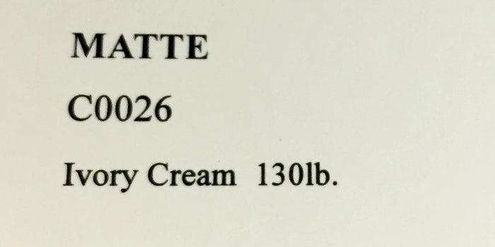 Ivory Cream Matte Cardstock (25 Sheets), 8 ½ x 11 inch Matte 130lb - C0026 - OakPo Paper Co.