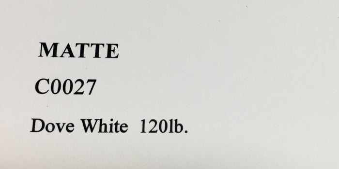 Dove White Matte Cardstock (25 Sheets), 8 ½ x 11 inch Matte 120lb - C0027 - OakPo Paper Co.