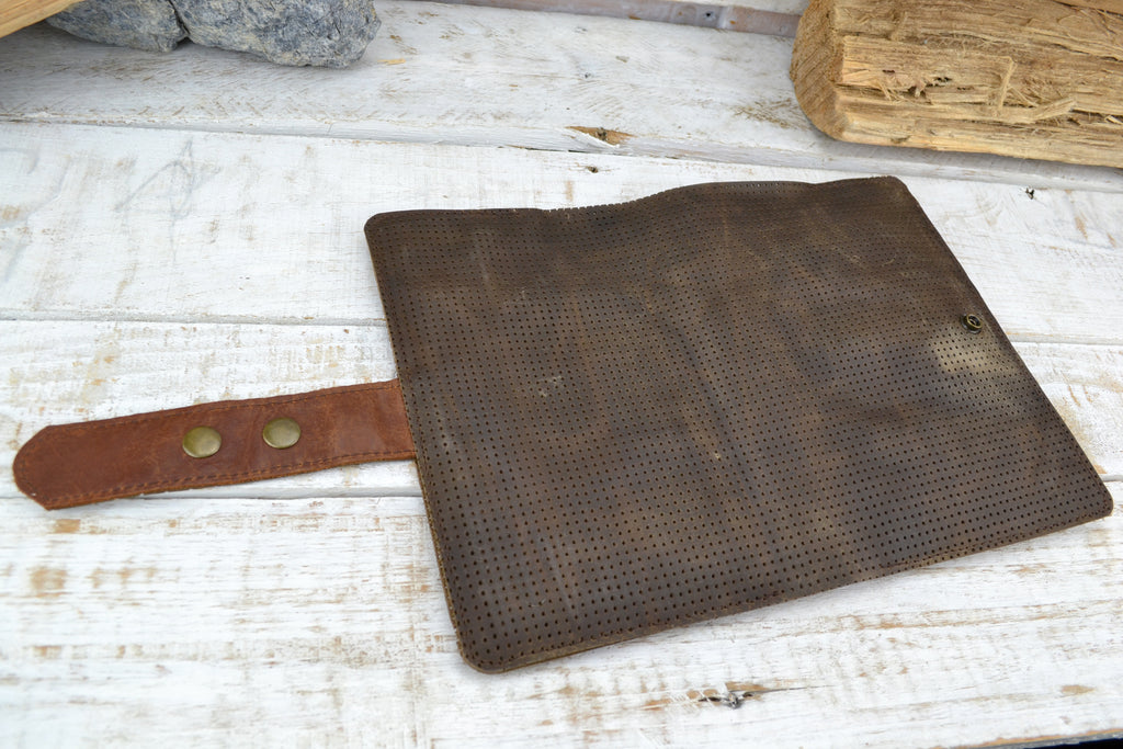 6''x9'' Leather Journal, Blank insert notebook and one book mark - OakPo Paper Co.
