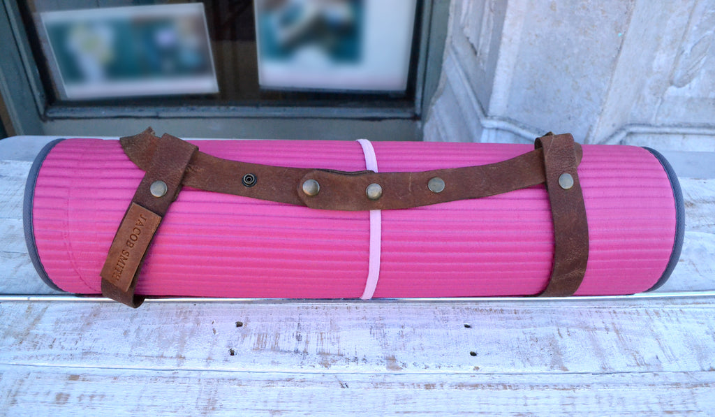 Leather Yoga Mat Strap - OakPo Paper Co.