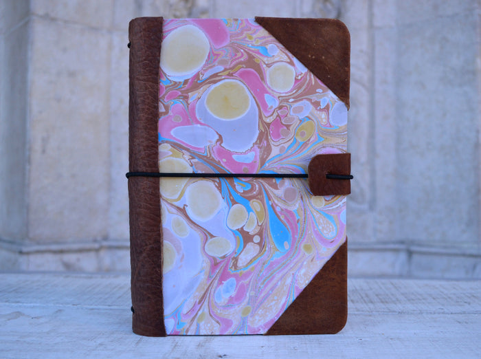Marbled Traveler's notebook, with 4 refillable notebooks - OakPo Paper Co.