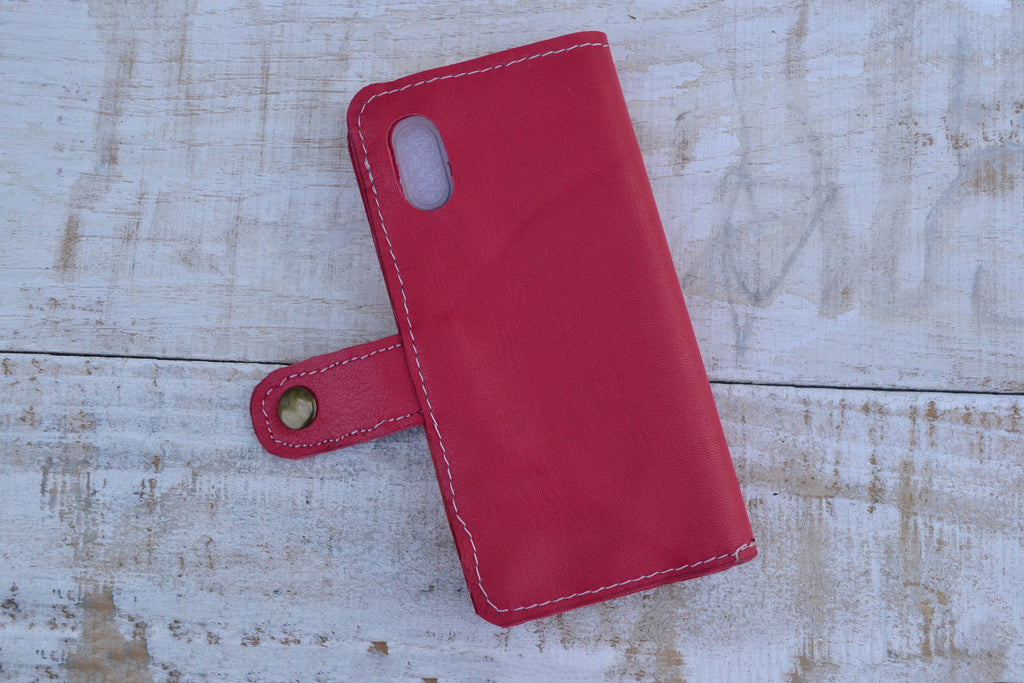 Recycled Leather iPhone Wallet,iPhone X, Wallet Case - OakPo Paper Co.